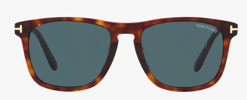 Tom Ford FT0930 Gerard-02 52V Shiny Dark Havana/Teal Square Men's Sunglasses