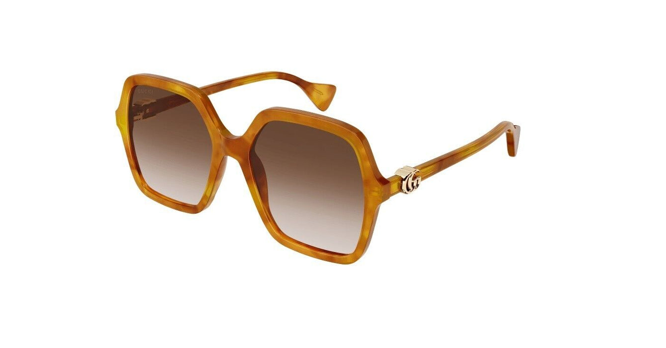 Gucci GG1072S 003 Havana/Gradient Brown Square Women's Sunglasses