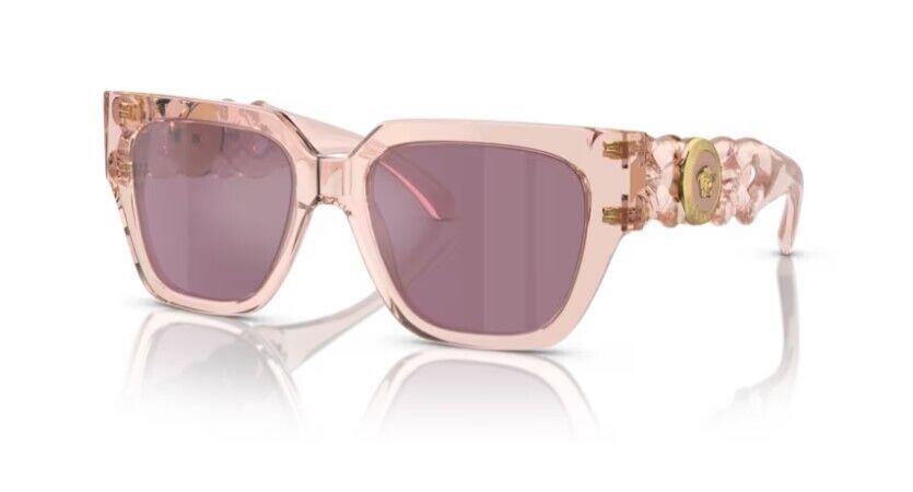 Versace 0VE4409 5339AK Transparent pink/ Violet Mirror Square Women's Sunglasses