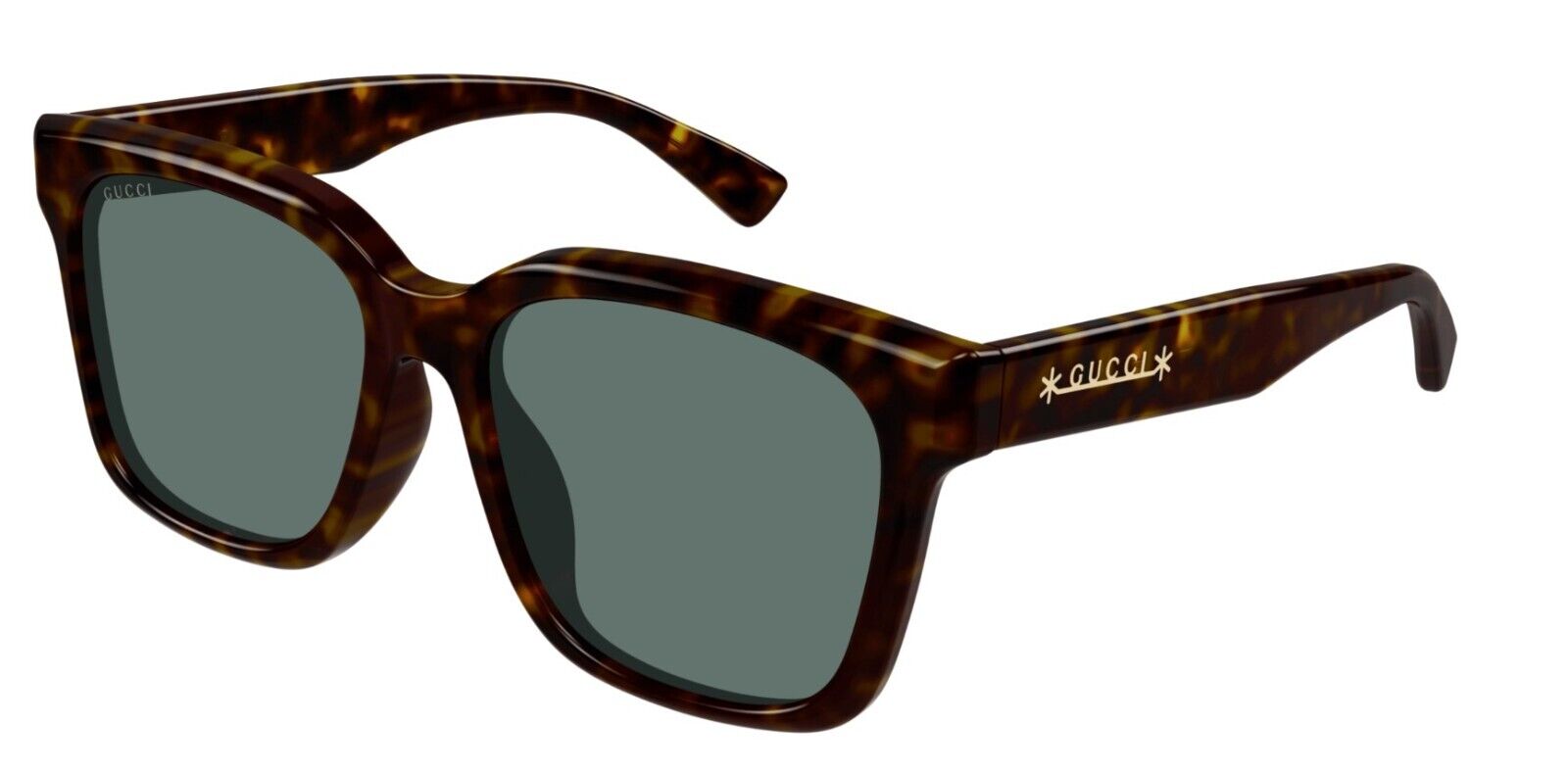Gucci GG1175SK 004 Havana/Green Caravan Unisex Sunglasses