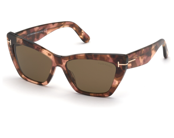Tom Ford FT 0871 Wyatt 55J Shiny Pink Havana/Roviex Women's Sunglasses