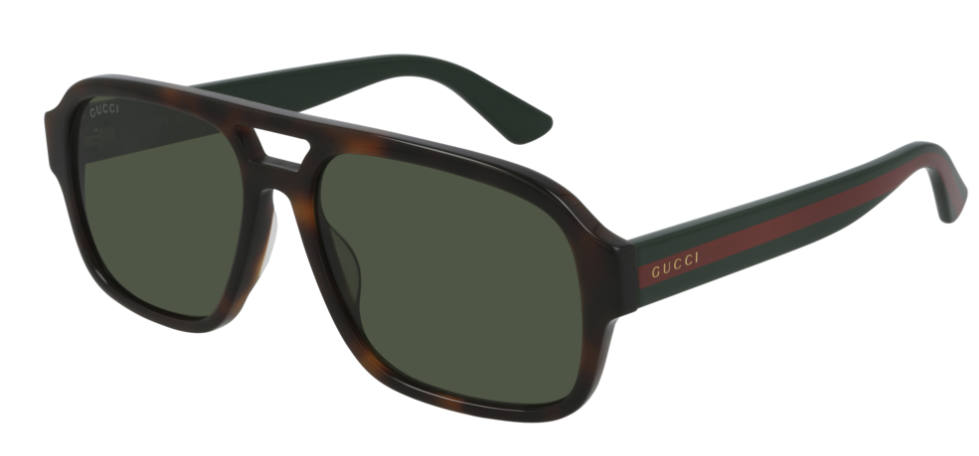 Gucci GG 0925S 002 Havana Green/Green Pilot Men's Sunglasses