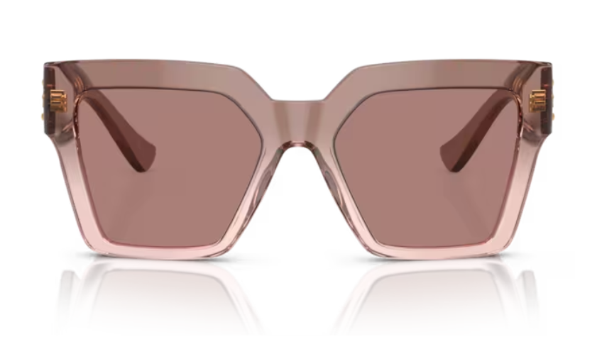 Versace 0VE4458F 543573 Brown Transparent/Light Brown Square Women's Sunglasses