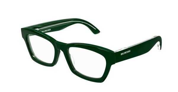Balenciaga BB0242O 003 Green Cat-Eye Unisex Eyeglasses