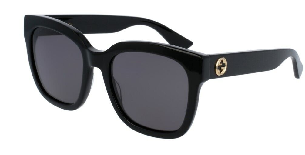 Gucci GG0034SN 001 Black/Black Gray Square Women Sunglasses