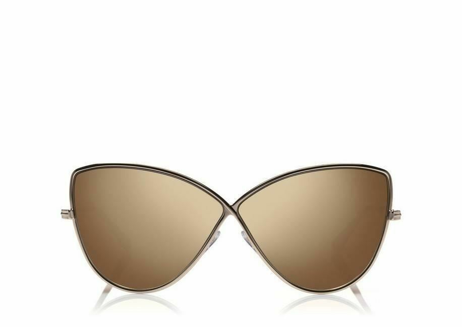 New Tom Ford FT0569 Elise 28G Rose Gold/Brown Sunglasses