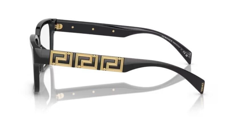 Versace 0VE3339U GB1 Black, Matte Blue/Clear Rectangle 55MM Men's Eyeglasses
