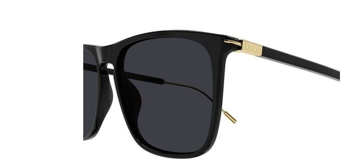Gucci GG 1269S 001 Black-Gold/Grey Rectangular Men's Sunglasses