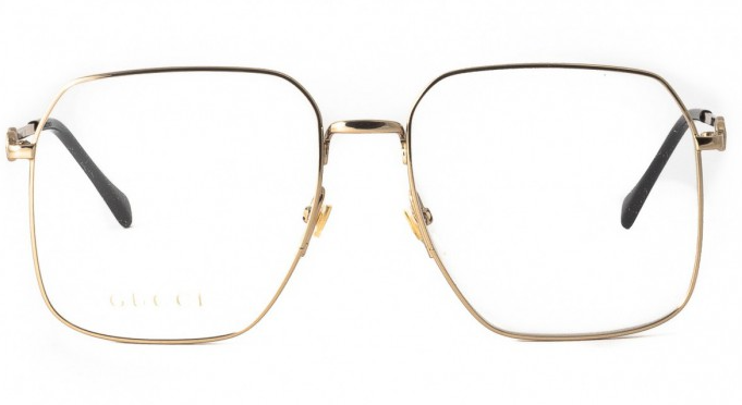 Gucci GG 0952O 002 Gold Oversized Geometric Unisex Eyeglasses