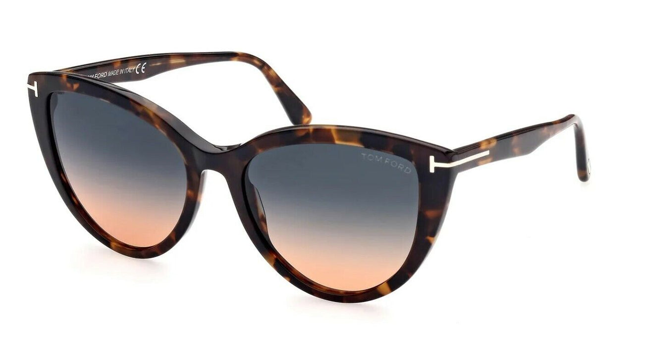Tom Ford FT0915 Isabella-02 55P Dark Havana/Gradient Teal Orange Sunglasses