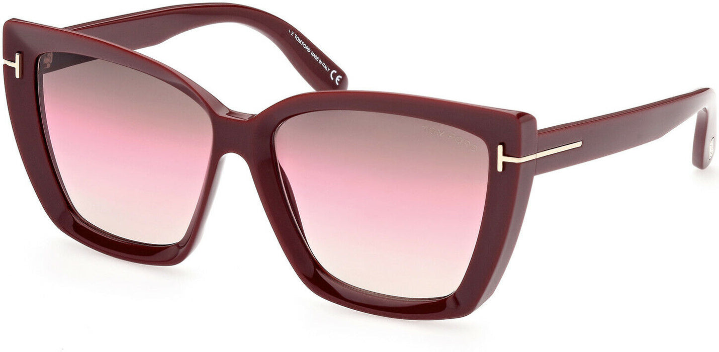 Tom Ford FT 0920 Scarlet-02 69F Gradient Brown Shiny Burgundy Women Sunglasses