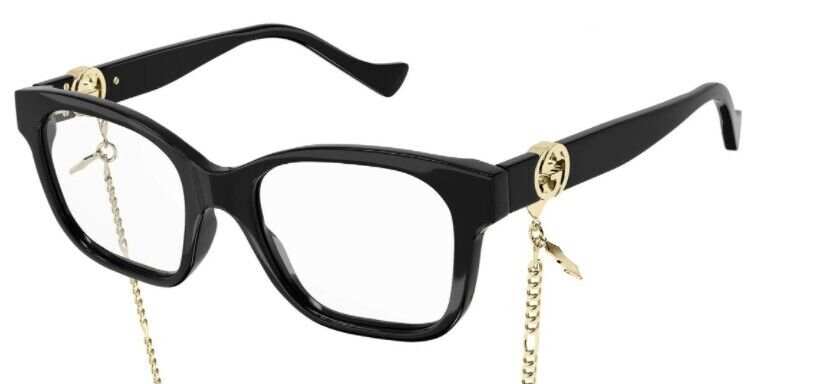Gucci GG 1025O-003 Black/Black Cat-Eye Square Women Eyeglasses