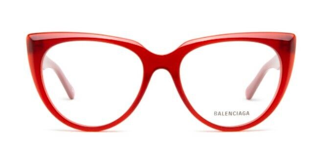 Balenciaga BB0218O 004 Red Full-Rim Cat-Eye Women's Eyeglasses