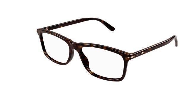Gucci GG14470 002 Havana Clear Rectangular Men's Eyeglasses