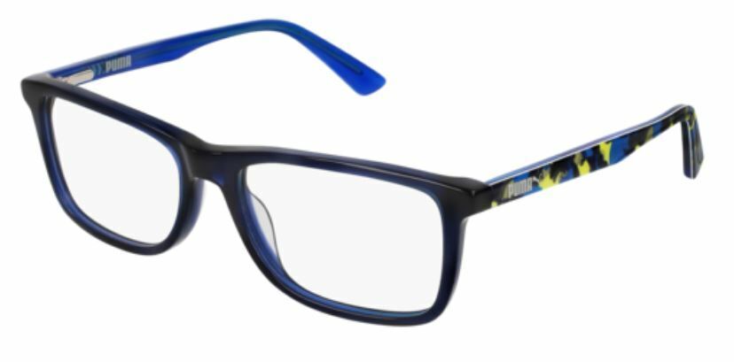 Puma PJ 0020O 002 Blue Multicolor Rectangle Kids Eyeglasses