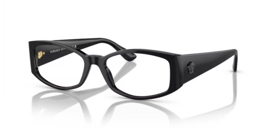 Versace 0VE3343 GB1 Black/Clear Soft Rectangle 52mm Women's Eyeglasses