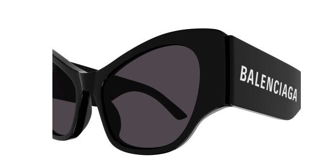 Balenciaga BB0259S 001 Black/Grey Cat-Eye Women's Sunglasses