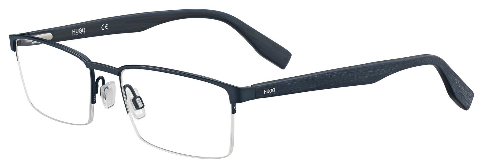 Hugo 0324 02WF Matte Blue wood Eyeglasses