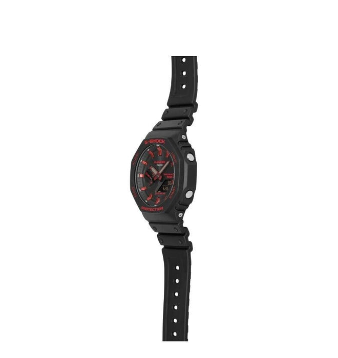 Casio G-Shock Analog-Digital Red Accents Black Dial Men's Watch GAB2100BNR-1A