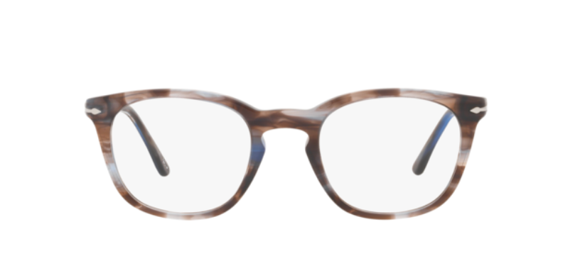 Persol 0PO3258V 1155 Striped Blue Brown Havana/ Silver Unisex Eyeglasses