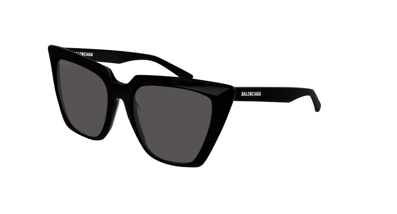 Balenciaga BB0046S 001 Black/Grey Cat-Eye Full-Rim Women's Sunglasses