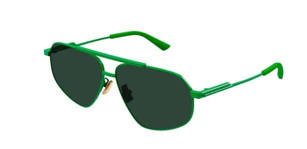 Bottega Veneta BV1194S 004 Green/Green Caravan Unisex Sunglasses