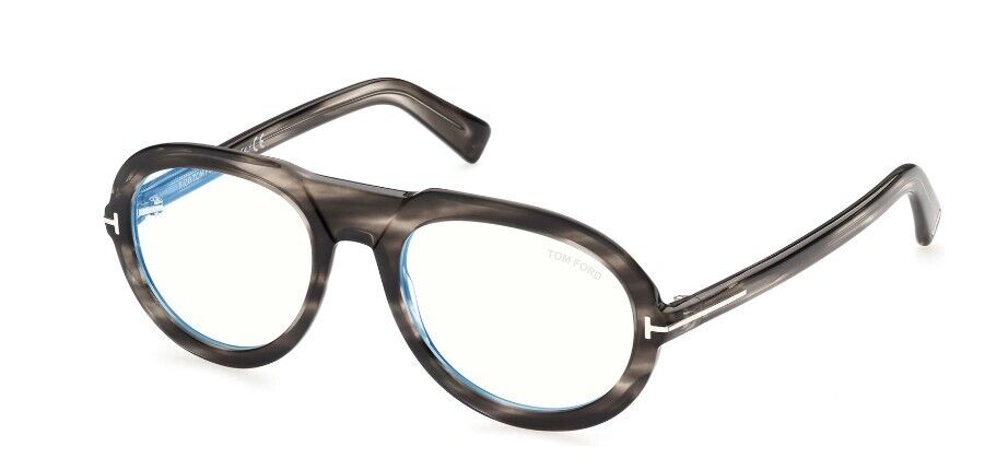 Tom Ford FT5756-B 056 Stripped Grey/Blue Block Men's Eyeglasses