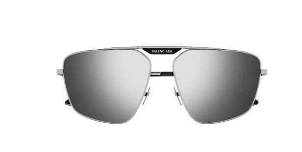 Balenciaga BB0246SA 002 Silver Square Men's Sunglasses