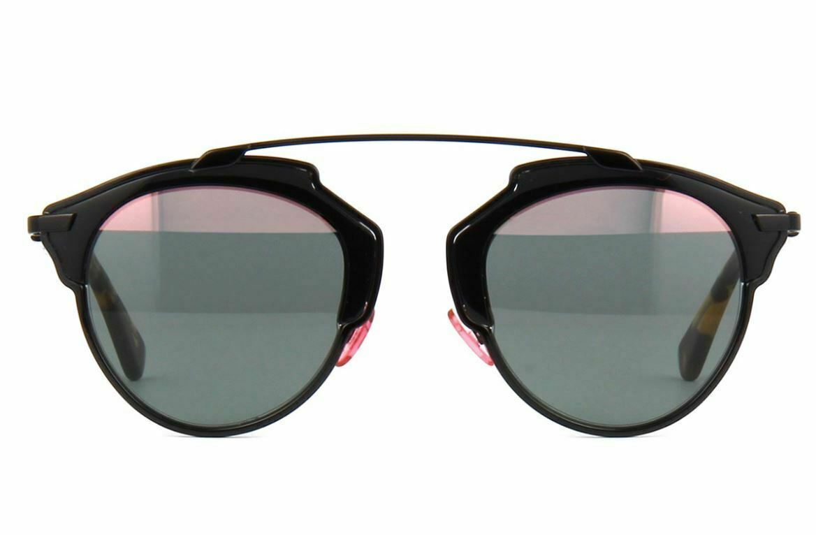New Christian Dior SO REAL NT1/ZJ Shiny Black Havana/Green Pink Sunglasses