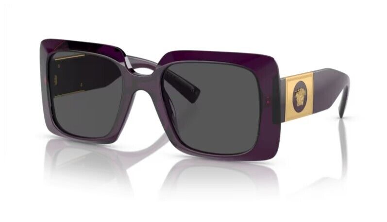 Versace 0VE4405 538487 Purple/ Dark Grey Wide Rectangle Women's Sunglasses