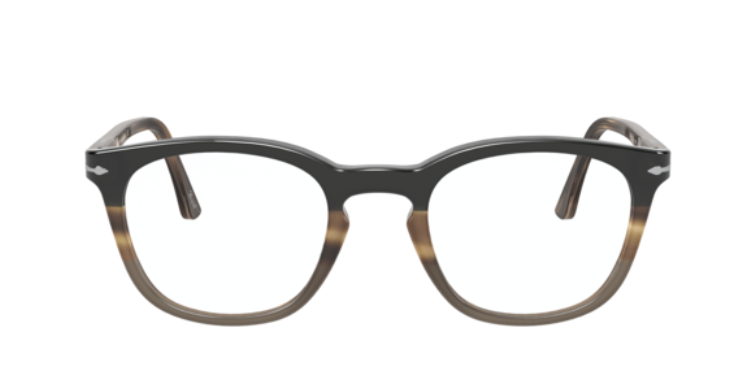 Persol 0PO3258V 1135 Striped Brown&Brown&Black Havana/ Silver Unisex Eyeglasses