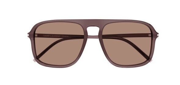 Saint Laurent SL 590 003 Brown/Brown Soft Square Men's Sunglasses