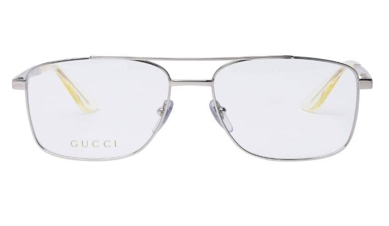 Gucci GG0986O 003 Silver Rectangular Men's Eyeglasses