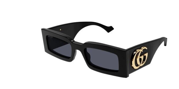 Gucci GG 1425S 001 Black/Grey Rectangular Women's Sunglasses