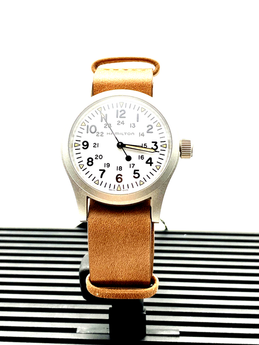Hamilton Khaki Field Mechanical White Dial Leather Men's Watch H69439511
