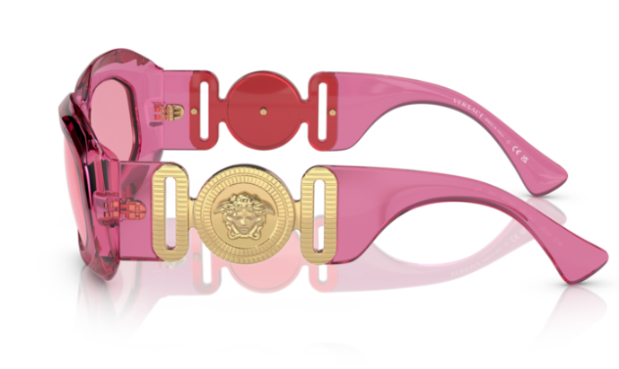 Versace VE4425U 542184 - Pink Transparent Oval Men's Sunglasses