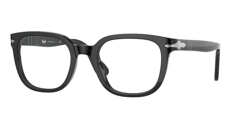 Persol 0PO3263V 95 Black/ Silver Square Unisex Eyeglasses