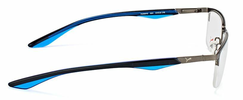 Puma PU 0064O 004 Black Blue Rectangle Men's Eyeglasses