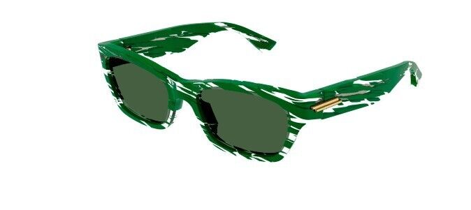 Bottega Veneta BV1143S 004 Green/Green Rectangular Unisex Sunglasses