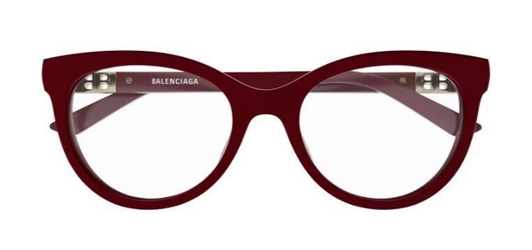 Balenciaga BB0185O 003 Burgundy/Burgundy Round Full-Rim Women's Eyeglasses