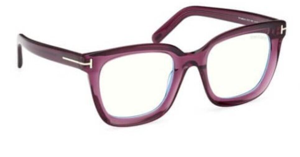 Tom Ford FT5880-B 081 Shiny Transparent Violet/ Blue Block Women's Eyeglasses