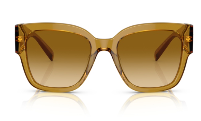 Versace VE4437U 53472L Transparent Honey/ Light Yellow Square Women's Sunglasses