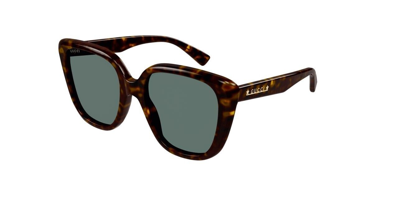 Gucci GG1169S 003 Havana/Green Oversized Cat-Eye Women's Sunglasses