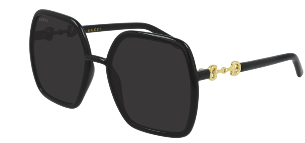 Gucci GG 0890S 001 Black/Gray Hexagonal Women's Sunglasses