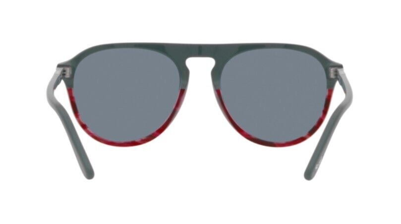 Persol 0PO3302S 117656 Grey-Striped Amarena/Light Blue Pilot Unisex Sunglasses