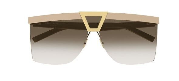 Saint Laurent SL 537 Palace 002 Ivory/Brown Oversized Mask Women's Sunglasses