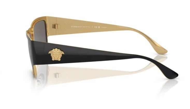 Versace 0VE2262 143381 Black/ Dark Grey Polarize Square Men's Sunglasses