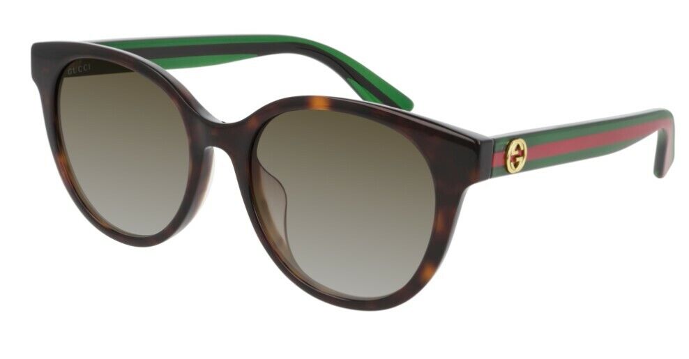 Gucci GG 0702SKN-003 Havana Gradient Brown Cat-Eye Women Sunglasses