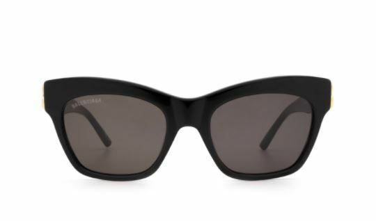 Balenciaga BB 0132S 001 Black Gold/Gray Butterfly Women's Sunglasses