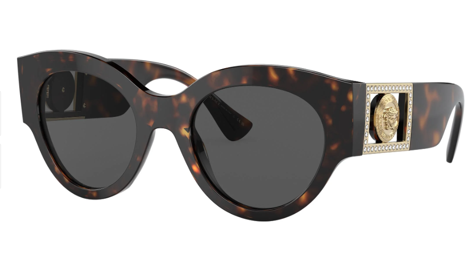 Versace VE4438B 108/87 Dark Havana/Dark Grey Round 52mm Women's Sunglasses